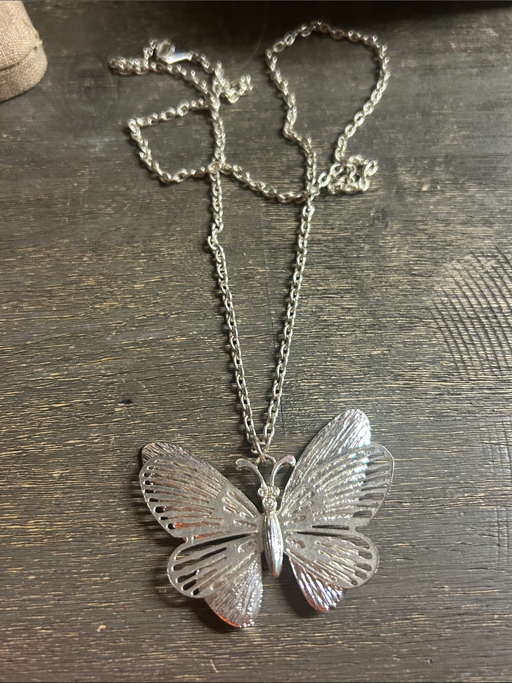 Silver Butterfly Pendant Necklace - Women's Jewelry